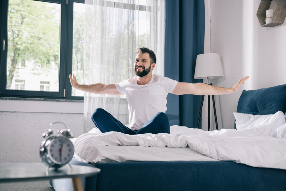 someone experiencing the health benefits of sleep